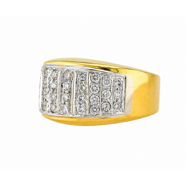 Vintage 18K. Ring met 40x 0,03 Brilljant. 11,4 Gr. Mt 18