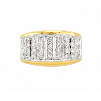 Vintage 18K. Ring met 40x 0,03 Brilljant. 11,4 Gr. Mt 18