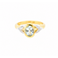 Vintage 18K. Ring Aquamarijn/Brillj.  5,9Gr. Mt 18,5