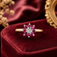 Vintage 18K. Robijn/Brillj. 2,8Gram. Mt 17