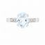 Vintage 18K. Ring Aqua/Brilljant 6x. 4,4Gr. Mt 17,5