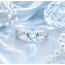 Vintage 18K. Ring Aqua/Brilljant 6x. 4,4Gr. Mt 17,5