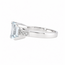 Vintage 18K. WG Ring met Aquamarijn/Brilljant. 5,1 Gram. Maat 18