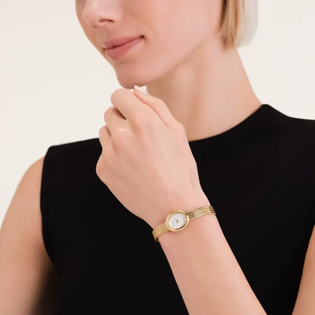 Rosefield Rosefield Mini Ovaal Mesh band, MWGMG-M02