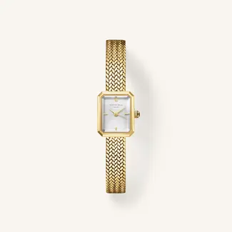 Rosefield Rosefield Mini Octagon White Dial Mesh Band. MWGMG-M01