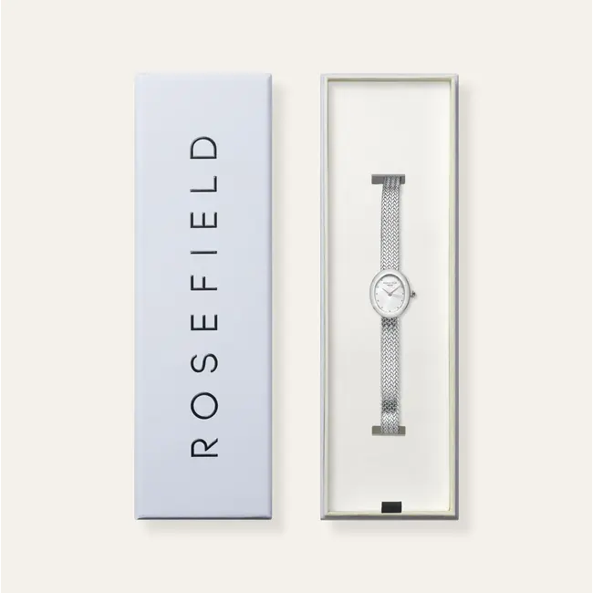 Rosefield Rosefield Mini Oval White Dial. Mesh Band. MWSMS-M05