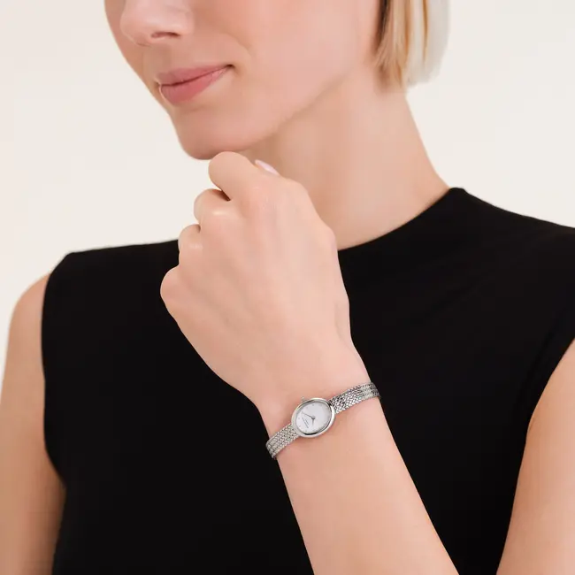 Rosefield Rosefield Mini Oval White Dial. Mesh Band. MWSMS-M05