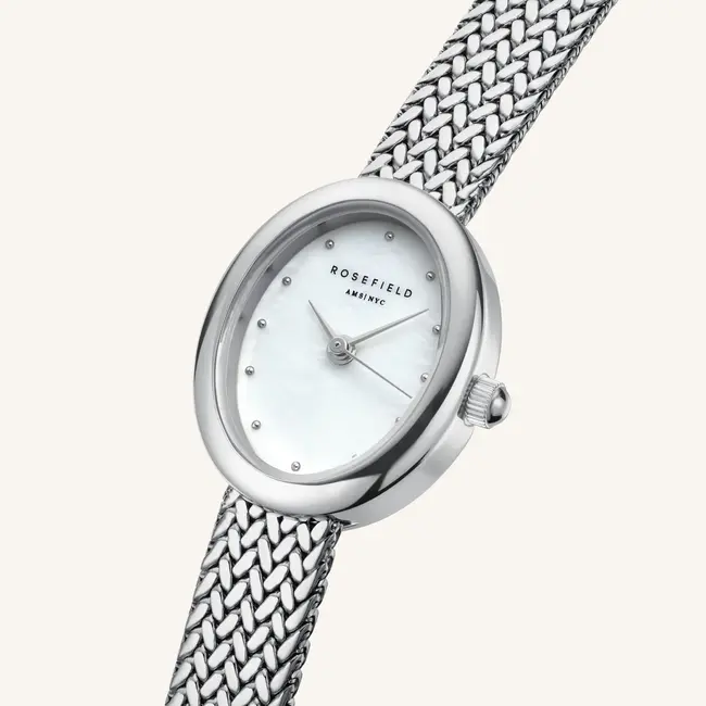 Rosefield Rosefield Mini Oval White Dial. Mesh Band. MWSMS-M05