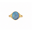 Vintage 14K. GG Ring met Opaal. 3,7Gr. Mt 20