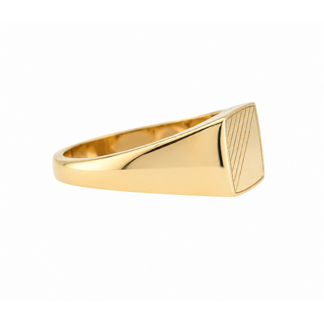 Vintage 14K.  GG Zegelring. 4,1 Gram. Mt 21