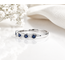 Vintage 18K. WG Ring saff 6x. baquet Dia. 4x. 2.5Gr. mt17,5