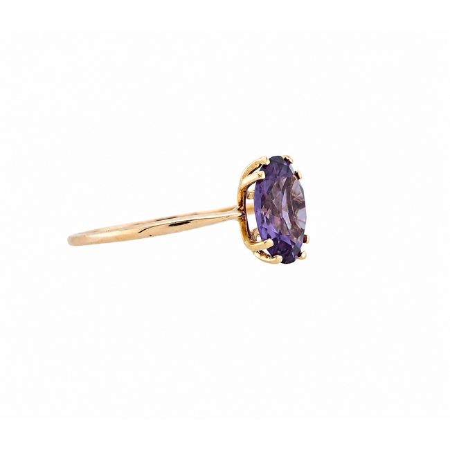 Vintage 14K. Rose Ring met Spinel. 2,3Gr. Mt 17,75