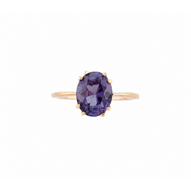 Vintage 14K. Rose Ring met Spinel. 2,3Gr. Mt 17,75