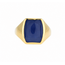 Vintage 14K. GG Zegelring met Saffier. 10,8 Gr. Mt22