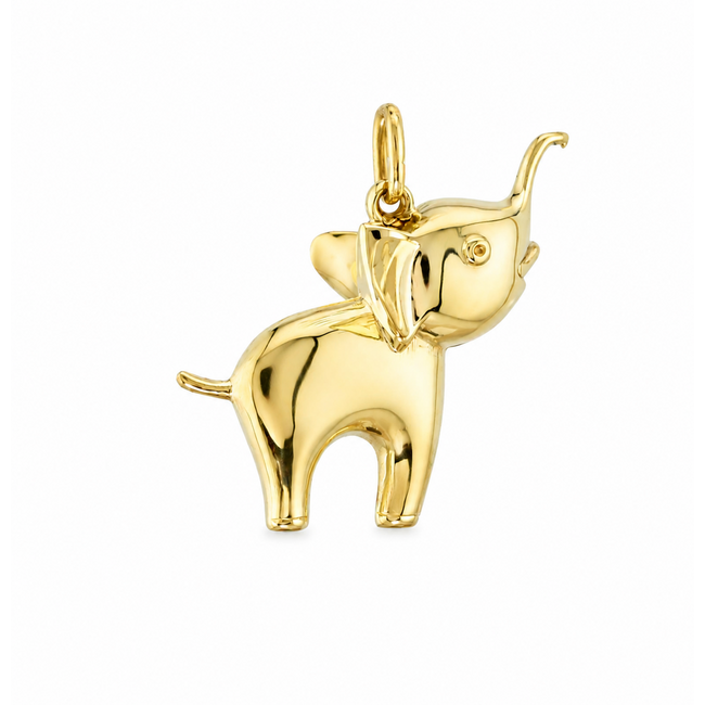Vintage 14K. Hanger Olifant. 2,8 Gram