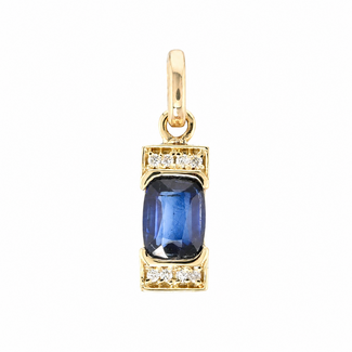 Vintage 14K Hanger met Saffier/Briljant 1,7Gram