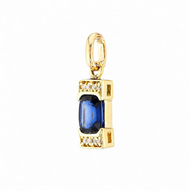14K Goud Hanger met Saffier/Briljant 1,7Gram