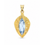 Vintage 14K.  GG Hanger met Aquamarijn. 2,6Gr