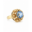 Vintage 14Krt. Geelgouden/ Aquamarijn Ring 7.5 Gram Maat 18.5