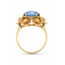 Vintage 14Krt. Geelgouden/ Aquamarijn Ring 7.5 Gram Maat 18.5