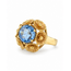 Vintage 14Krt. Geelgouden/ Aquamarijn Ring 7.5 Gram Maat 18.5