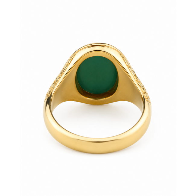 Vintage 18Krt. Geelgoud/Tourmalijn Ring 11 Gram