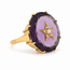 Vintage 14Krt. Geelgoud/Amathist Cocktail Ring 8.4 Gram