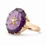 Vintage 14Krt. Geelgoud/Amathist Cocktail Ring 8.4 Gram