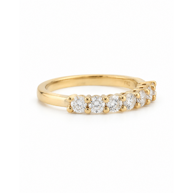 Ros Design 14Krt. Geelgouden Half Eternity Lab Diamant Ring