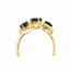 Vintage 18K.  Ring met 3 Saffieren. Mt 18,5 2,7Gr