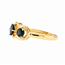 Vintage 18K.  Ring met 3 Saffieren. Mt 18,5 2,7Gr