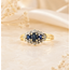 Vintage 14K. Ring brillj/Saff. 0,25Ct. Mt16,5 3,1Gr