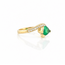 Ros Design 14K GG Ring met Zambiaanse Smaragd/Dia. 3,1GR.Mt16