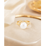 Ros Design GG Ring Met 18 Brillj/Naturel Parel. 4,4gr. Mt18,5