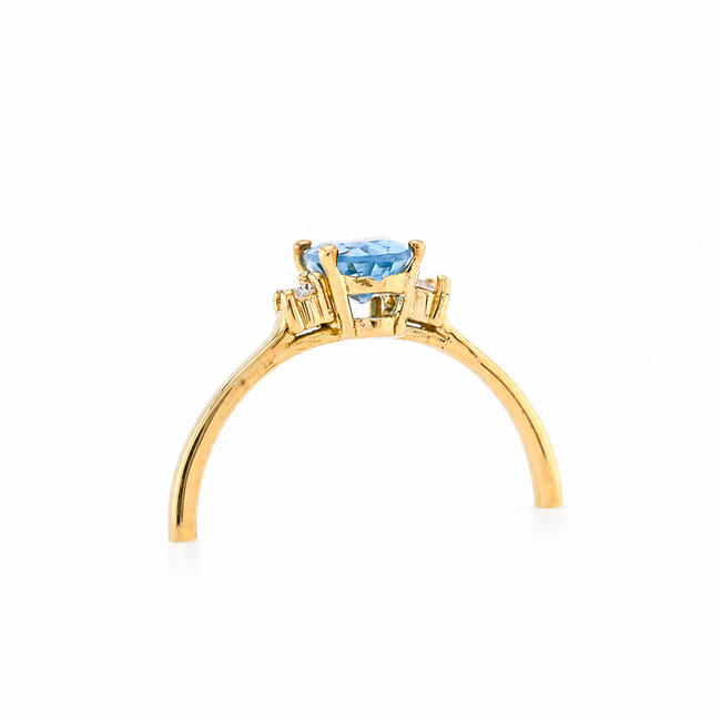 ROS  Jewel Design Ring Aquamarijn/2xBrillj.1,8Gr. Mt.18