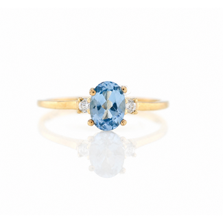 ROS  Jewel Design Ring Aquamarijn/2xBrillj.1,8Gr. Mt.18