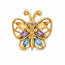 Vintage 14Krt. GG Hanger met Multi Colour Stone Marquise Zirk en een Briljant steentje