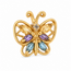 Vintage 14Krt. GG Hanger met Multicolor Stone Zirk. met een Briljant