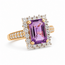 ROS  Jewel Design 18karaat gouden ring gezet met Amethist en Briljanten