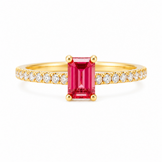 ROS  Jewel Design new 18k ring PinkDiam 0.5ct/18xBrilj 2.5gr Pink Love