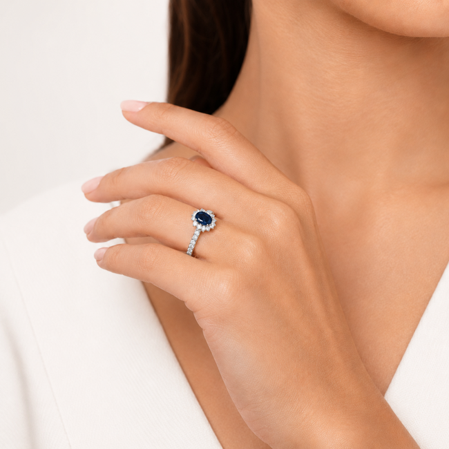 ROS  Jewel Design Nieuw 18 karaat wit goud ring 4.2 gram
