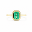 14K . Natuurlijke Smaragd Ring 1.25ct. 2,7Gr. Mt18