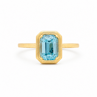 ROS  Jewel Design 14k ring met Aquamarijn 2.7g de Ring of the Sea mt 17.5
