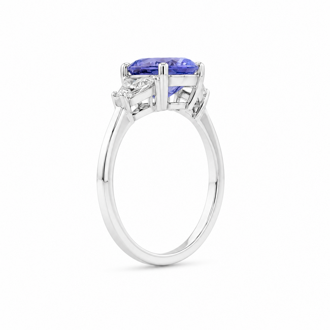 ROS  Jewel Design 18k witg ring nat tanzaniet 0.40cdiam EAR. 2640