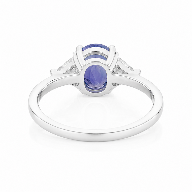 ROS  Jewel Design 18k witg ring nat tanzaniet 0.40cdiam EAR. 2640