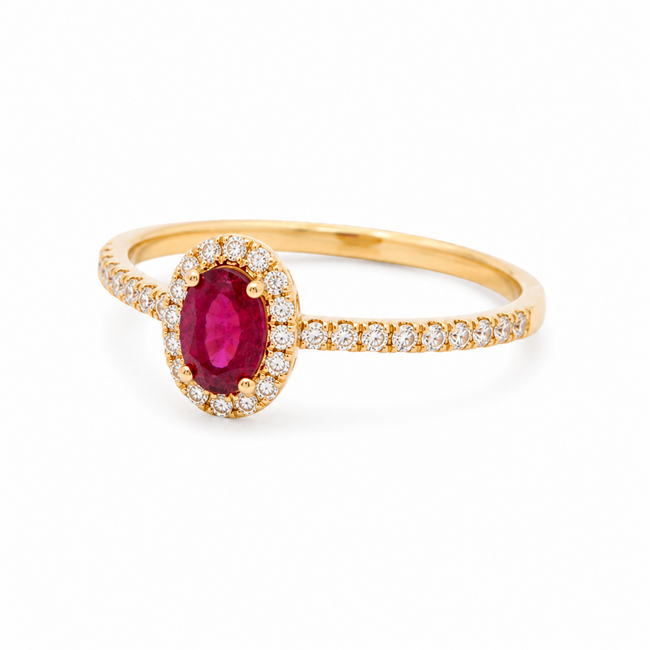 ROS  Jewel Design 18k ring Ruby Delight gezet met Robijn en Briljant