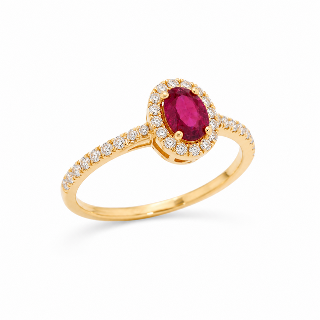 ROS  Jewel Design 18k ring Ruby Delight gezet met Robijn en Briljant