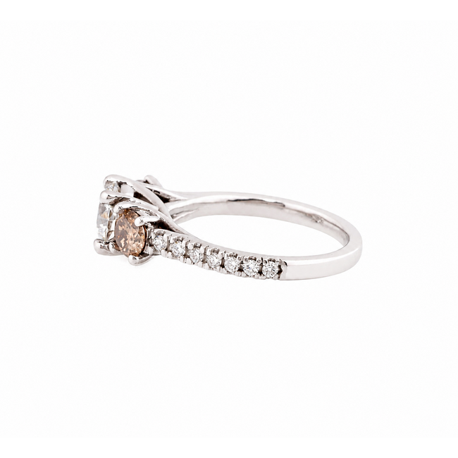 ROS  Jewel Design 14k witgouden ring Trilogy met Diamanten
