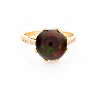 ROS  Jewel Design 14k ring met bril (0.1 c.) opaal (AHR) 3.7 g.
