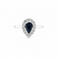 ROS  Jewel Design 18k witgouden ring met echte Saffier en Briljant